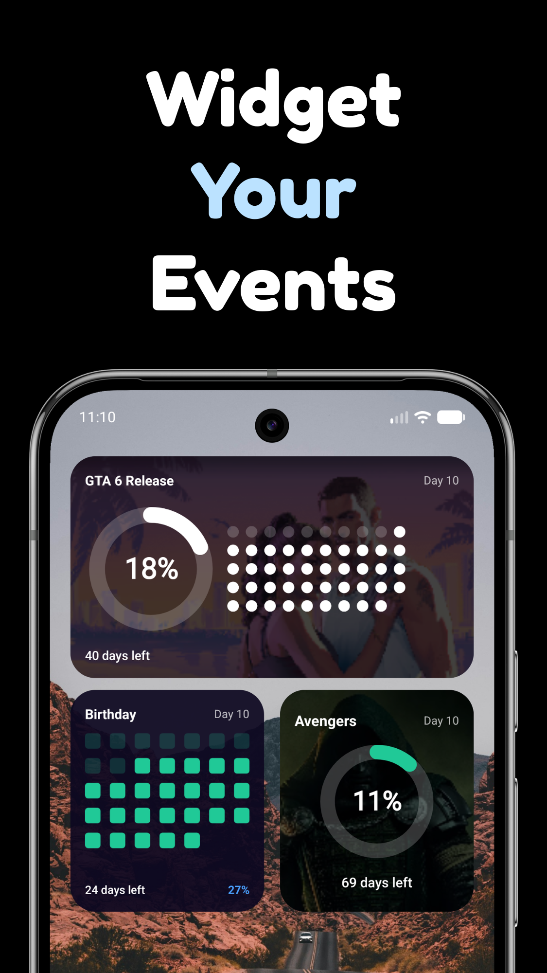 Dots Left – widget your events screen